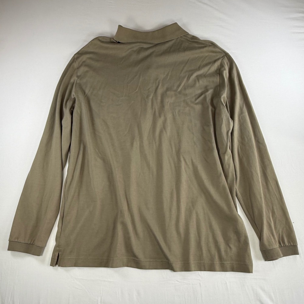 Robert Barakett Mens XXL Long Sleeve‎ Pima Cotton Polo Shirt Taupe Brown - Picture 5 of 8